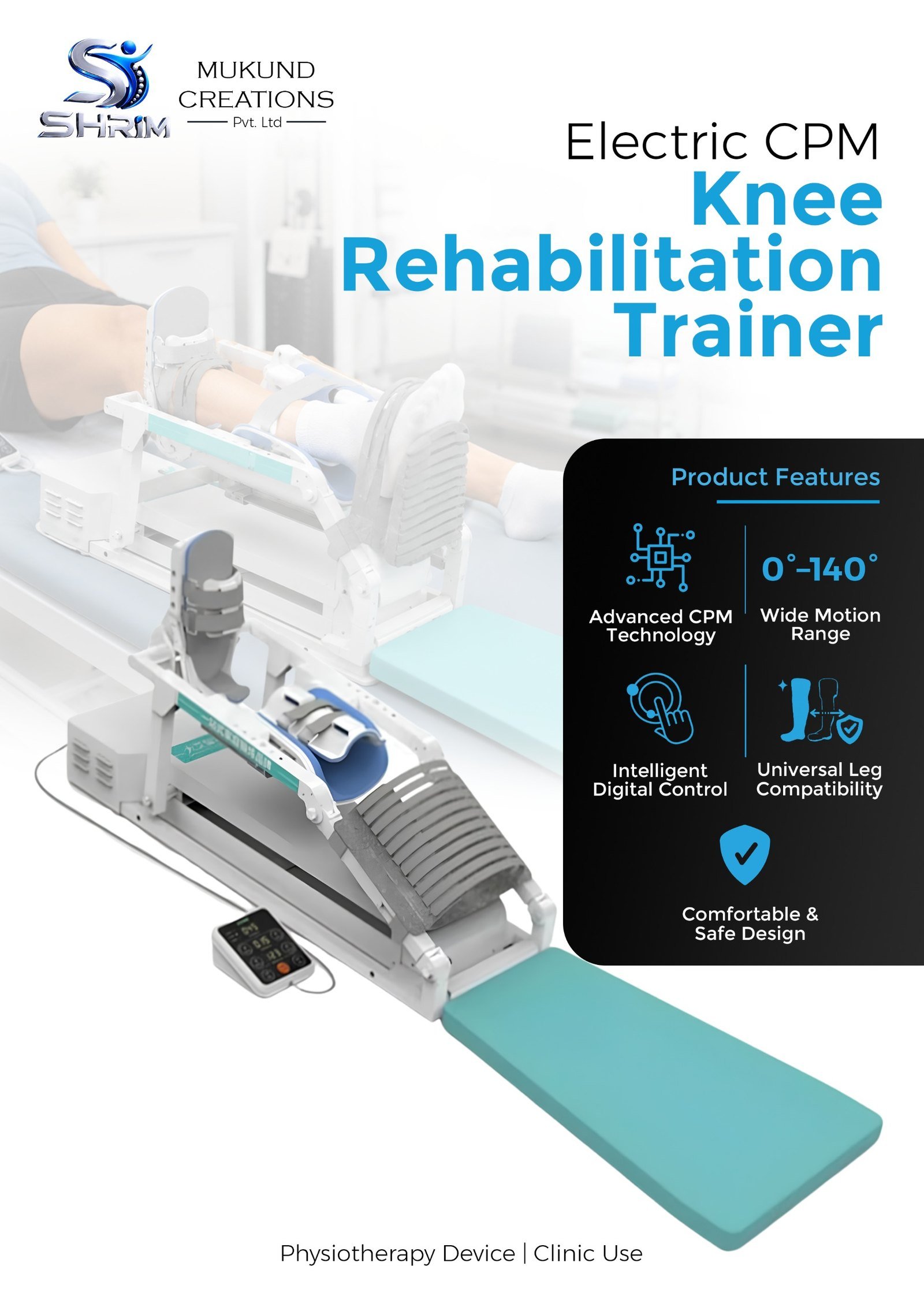 Electric CPM Knee Rehabilitation Trainer SHRIM Electric CPM knee rehabilitation trainer