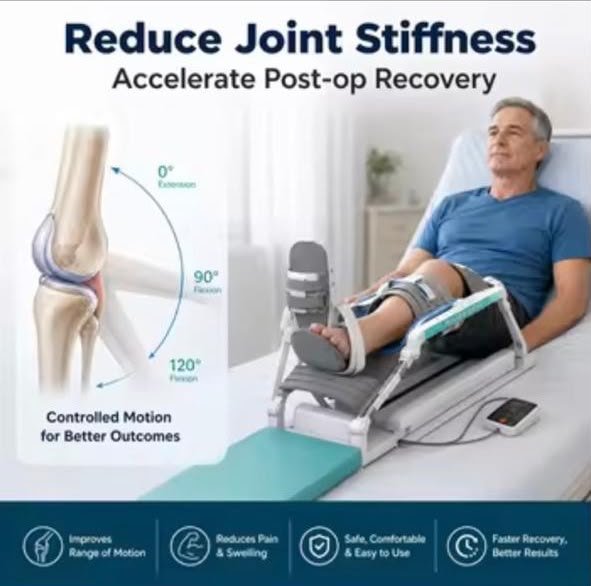 CPM knee rehabilitation trainer for controlled recovery