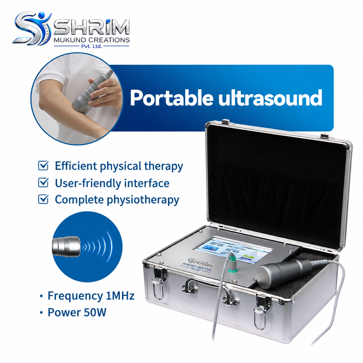 SHRIM JC06 Portable Ultrasound Therapy Device Portable Ultrasound Therapy Device – JC06 50W - Image 1